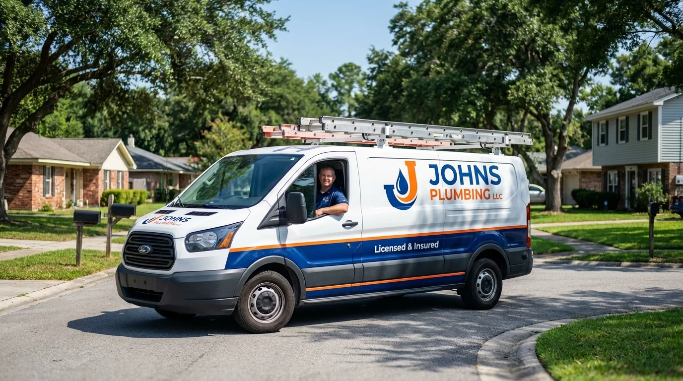 Johns Plumbing LLC service van in Bayport, MN