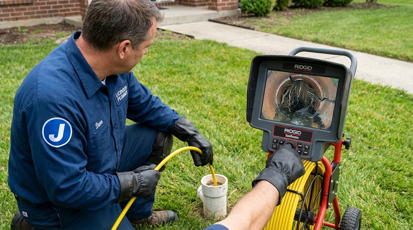 Sewer camera inspection being performed by Johns Plumbing LLC in Bayport